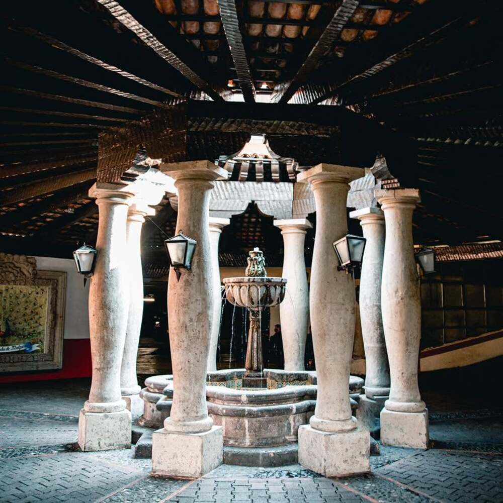 Fuente histórica en la Antigua Hacienda de Tlalpan