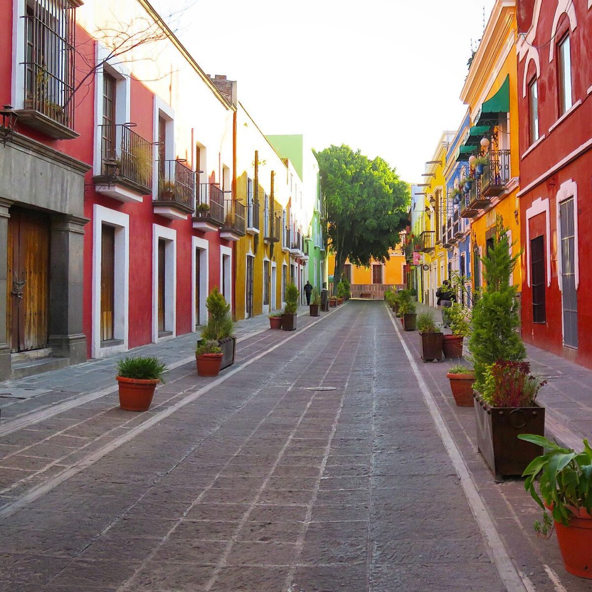 calle colorida en Puebla 