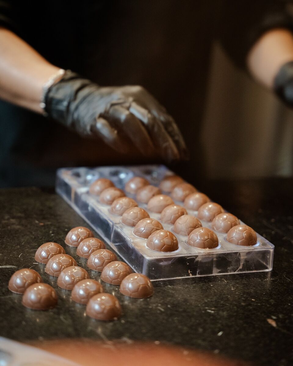chocolates en forma de balón de futbol 