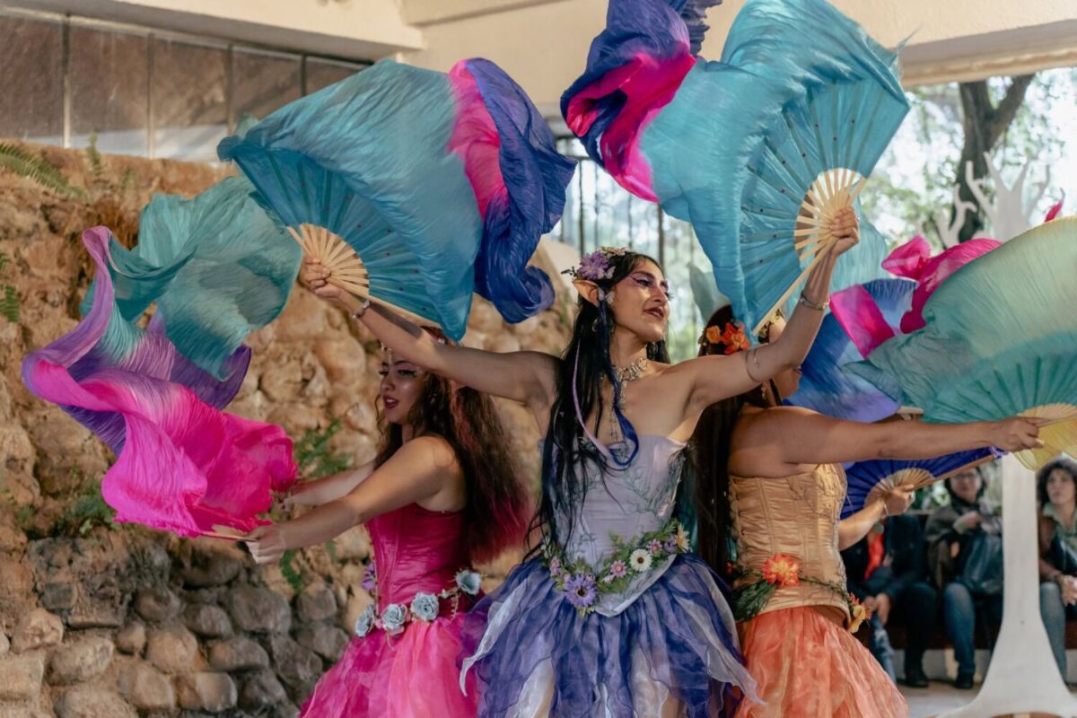 mujeres vestidas de hadas bailando en espectáculo