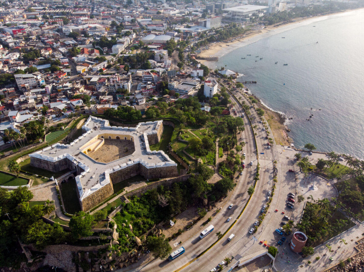 Vista aérea del Fuerte de San Diego en Acapulco