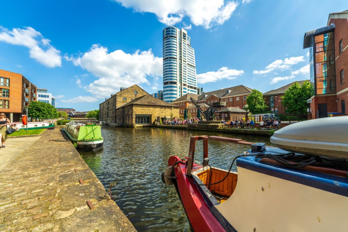 Paisaje urbano panorámico de Leeds, Inglaterra