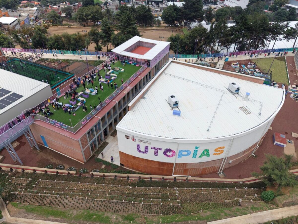 Vista aérea de la Utopía Cen Tlalli en la CDMX