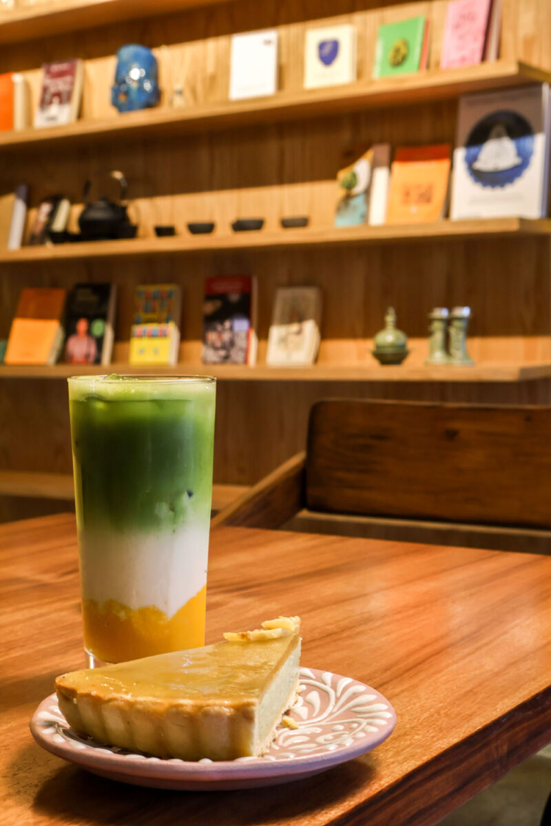 tarta de guayaba y matcha