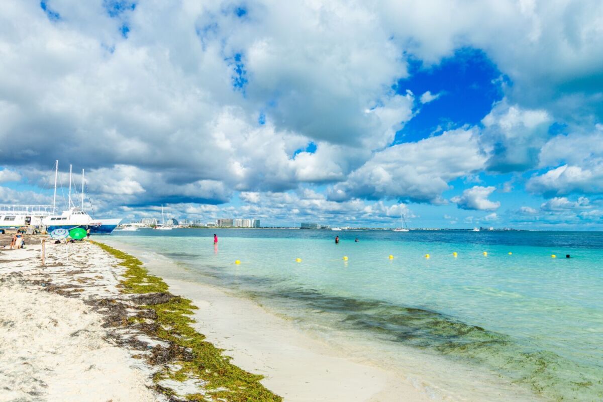 playa sin sargazo en Cancún 
