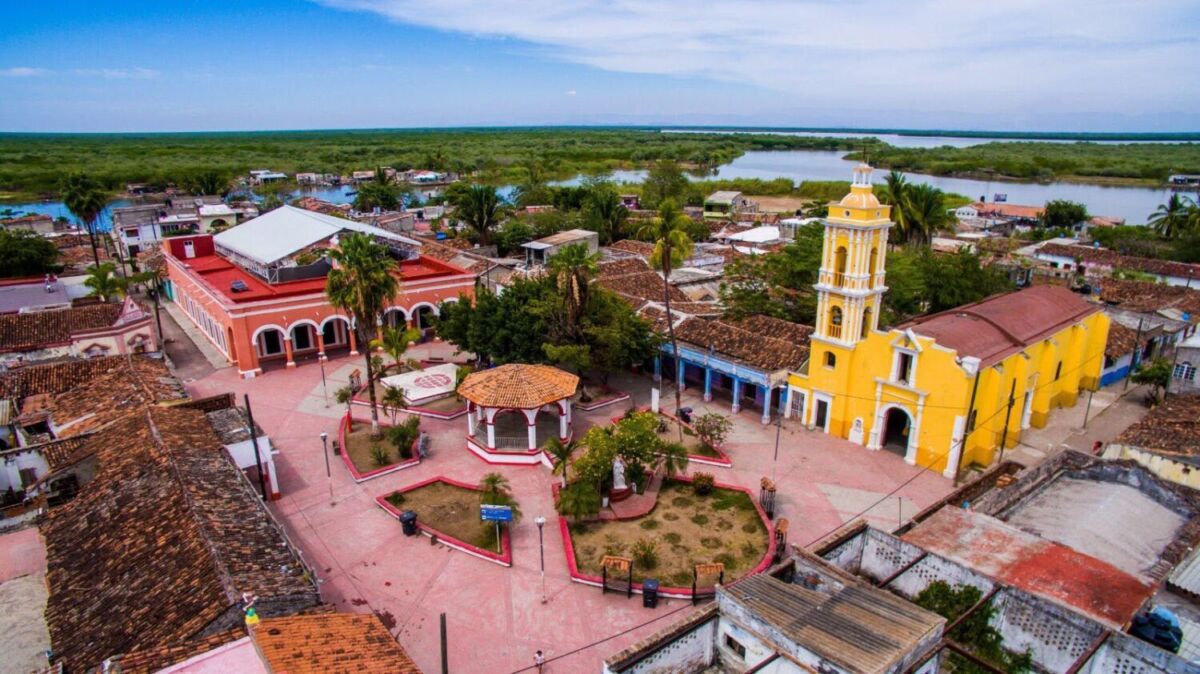 Vista panorámica del Pueblo Mágico de Mexcaltitán en Nayarit 