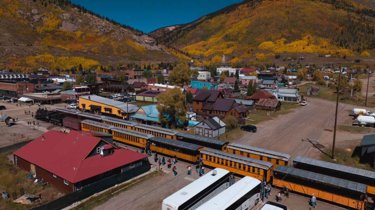 vista aérea de Silverton, Colorado 