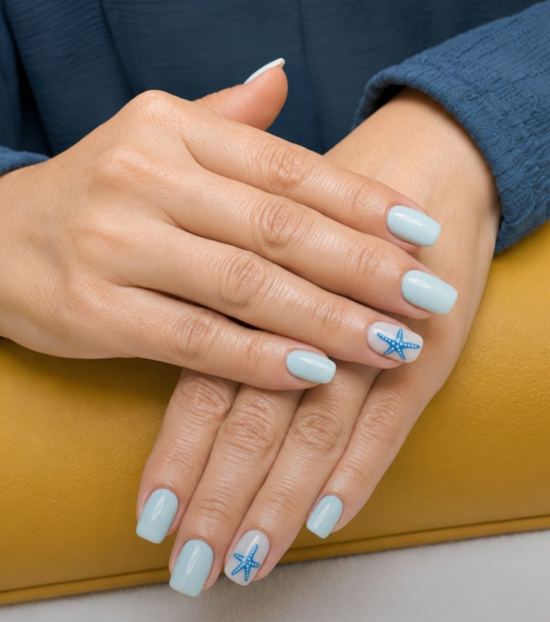diseño de uñas en colores de la temporada con tropical