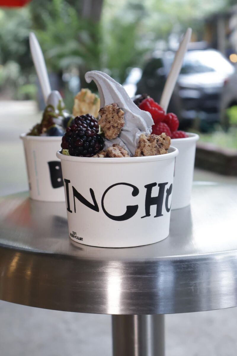 helado de yogurt de carbón activado