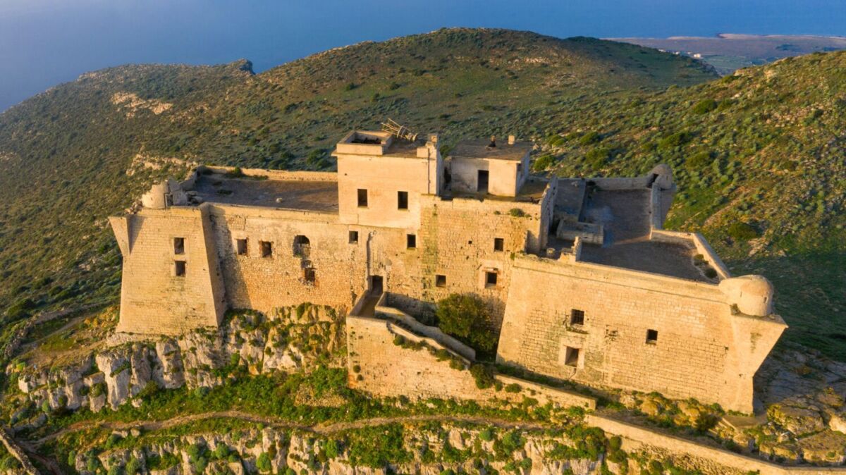 vista aérea del Castillo de Santa Catarina, en Sicilia 