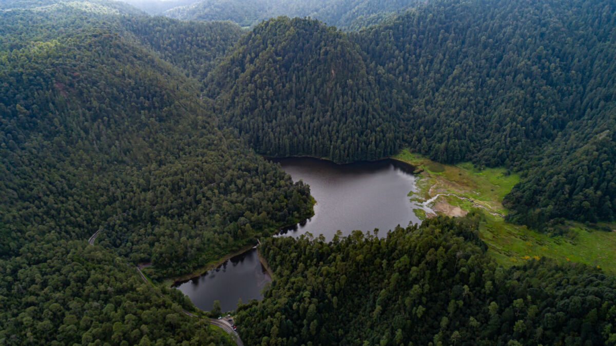 vista aérea del Parque Nacional Lagunas de Zempoala
