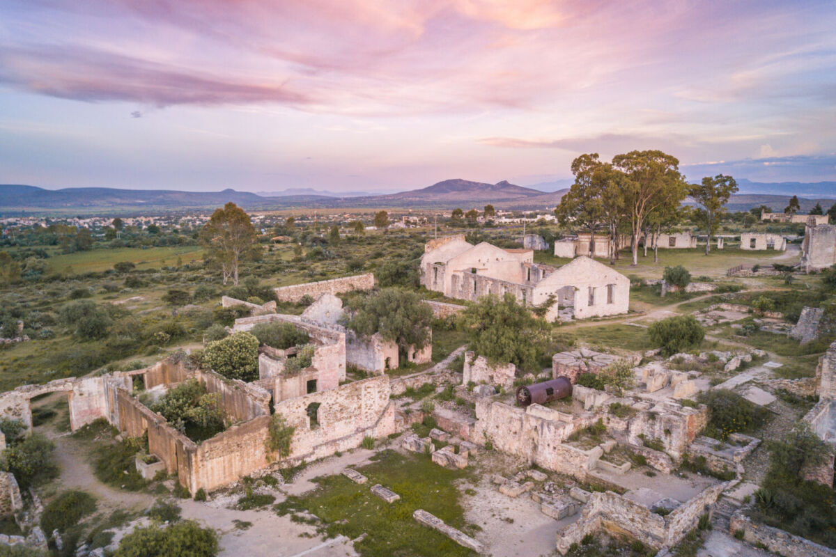 Vista panorámica de la Mina Cinco Señores en Mineral de Pozos Guanajuato 