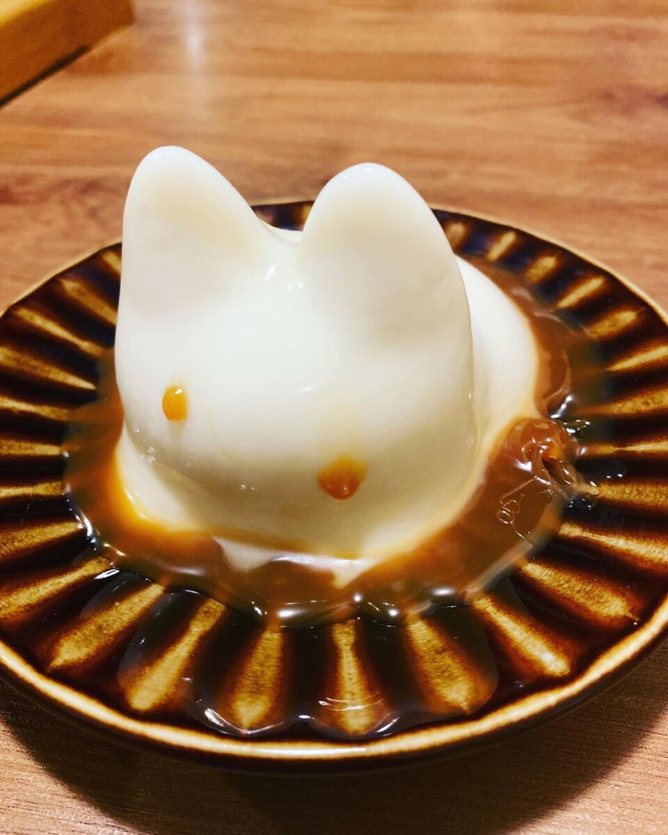 postre en forma de gato
