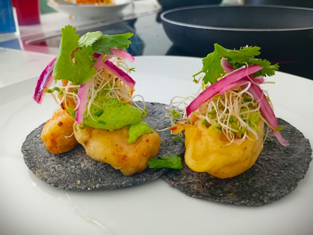Tacos de camarón de la cocinera Adriana Paniagua