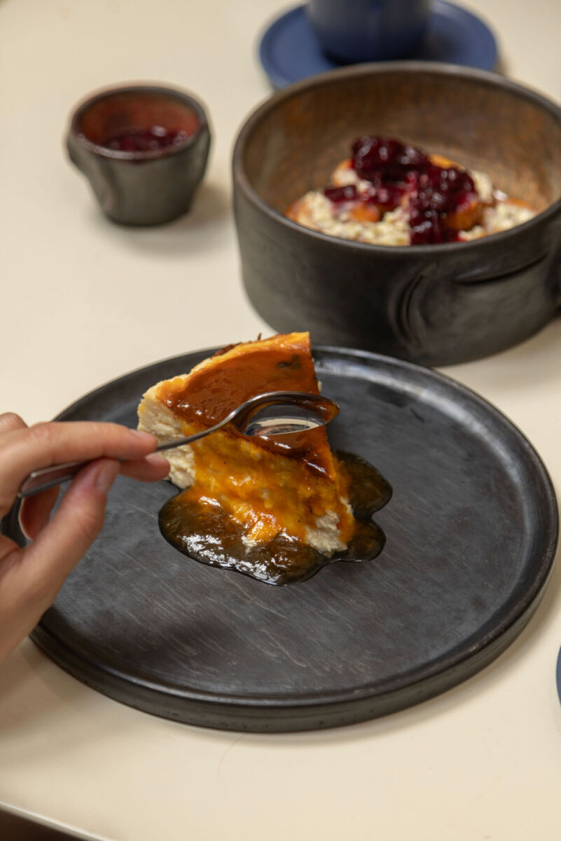 Tarta de queso con maracuyá