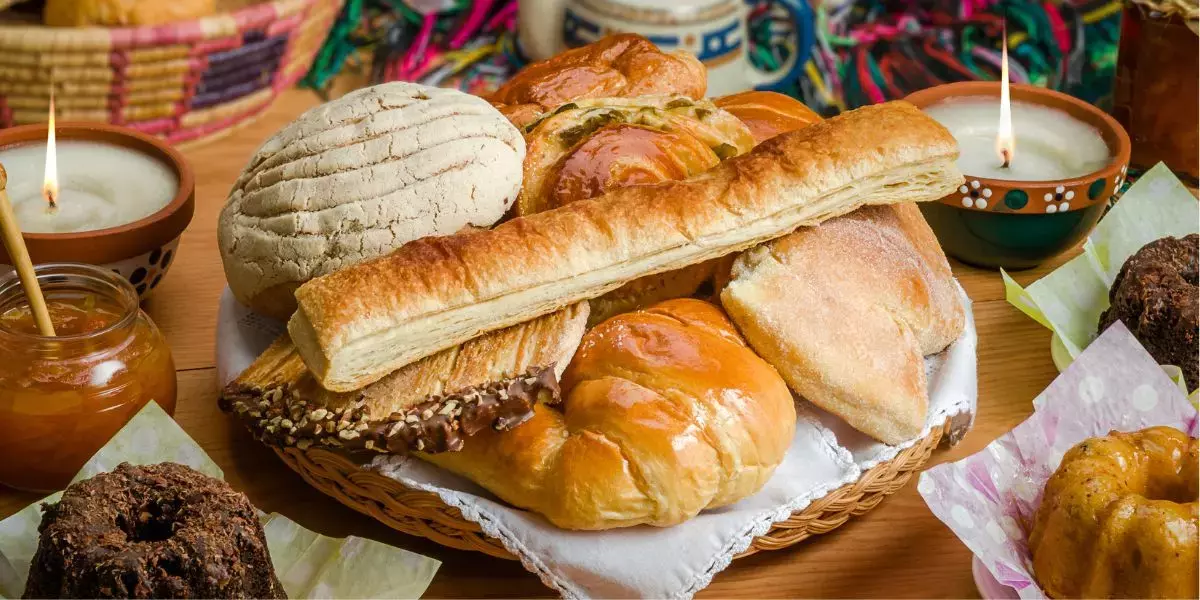 Variedad de panes tradicionales mexicanos
