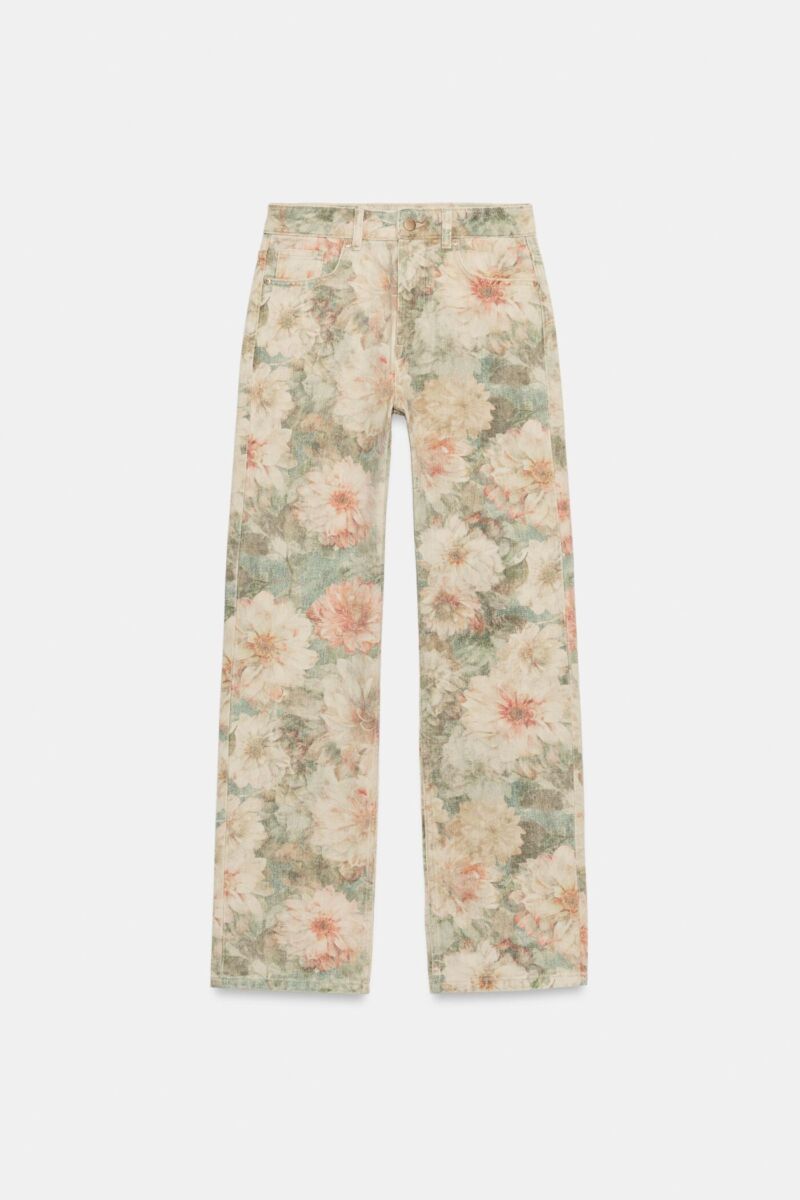 pantalon estampado con flores 