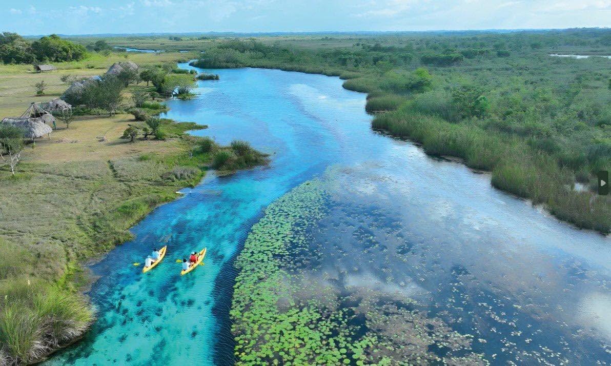 Vista aérea del Río Candelaria en Campeche
