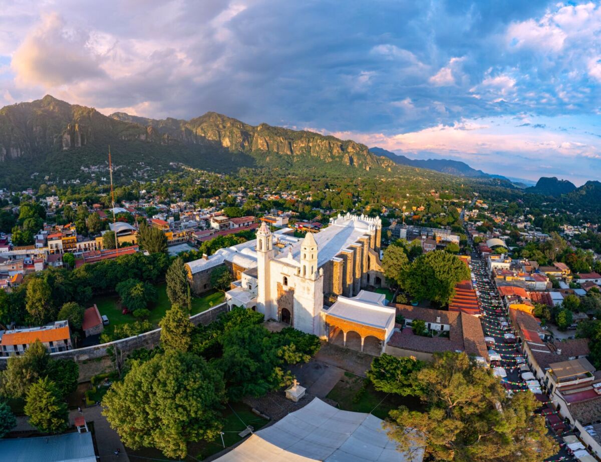 vista aérea de Tepoztlán, Morelos