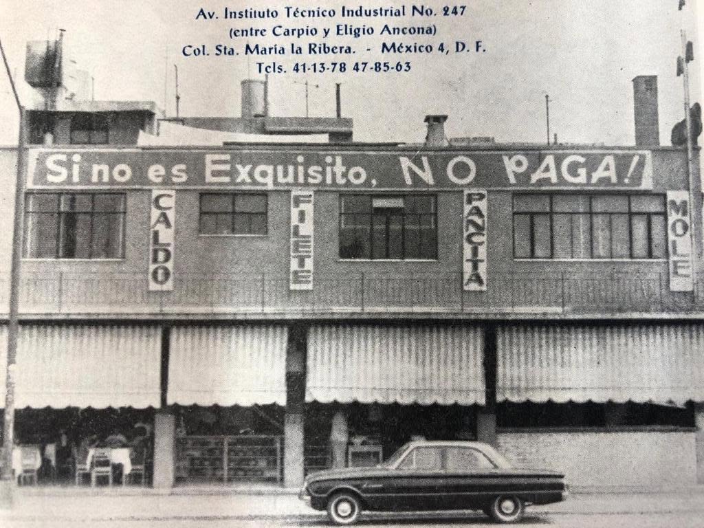 Foto antigua del Restaurante Don Lázaro El Viajero en la Colonia Santa María la Ribera