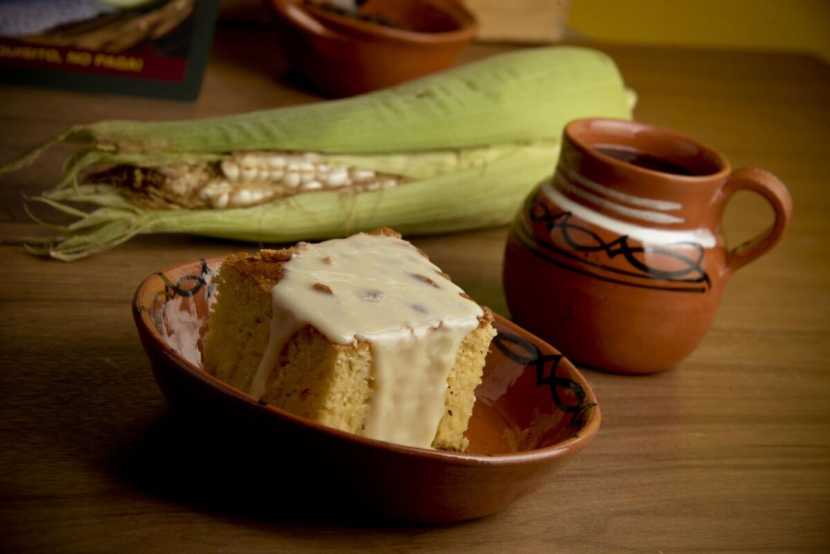 Panqué de elote en el restaurante Don Lázaro, El Viajero