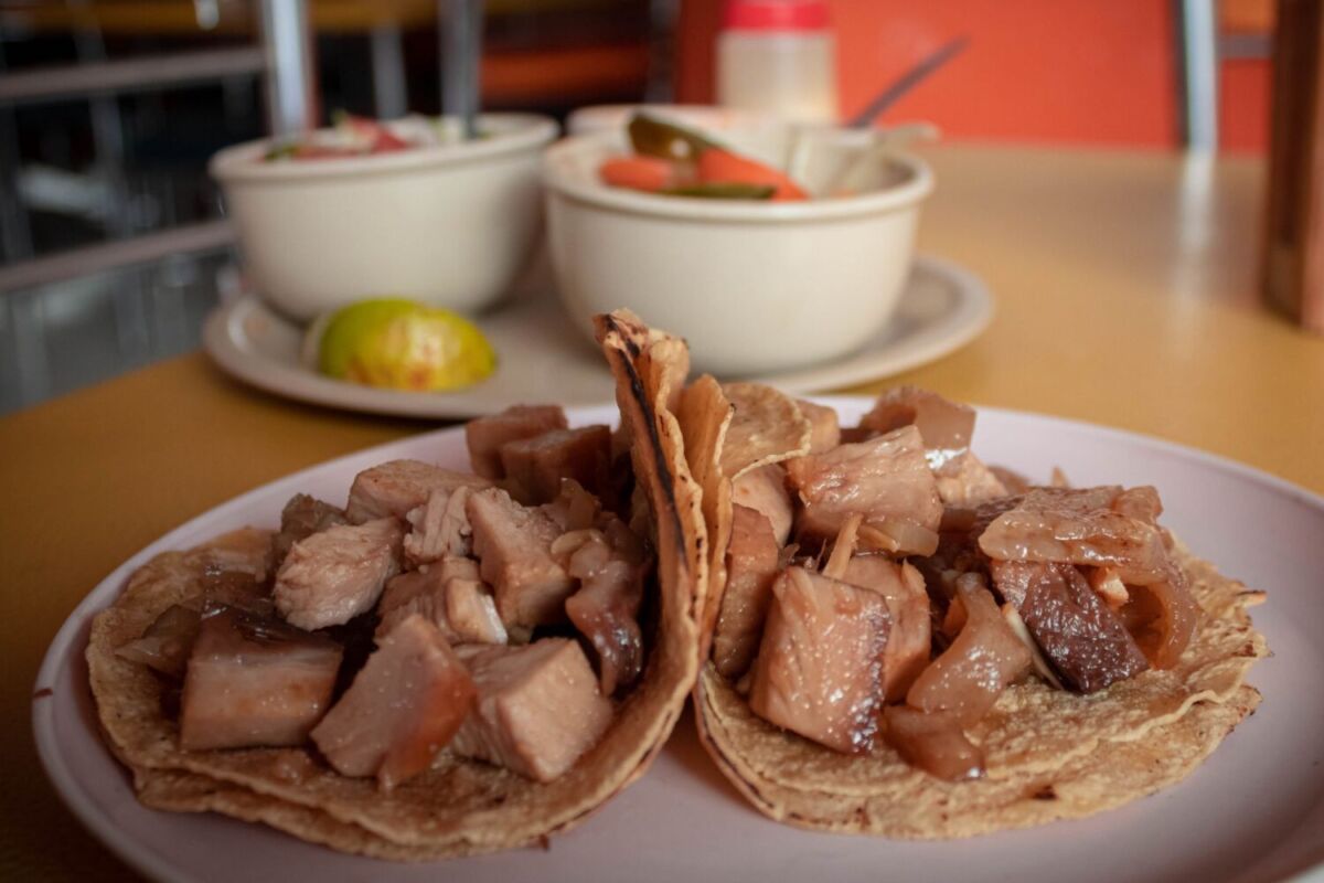 Carnitas de cerdo en Santa Rosa Jáuregui 