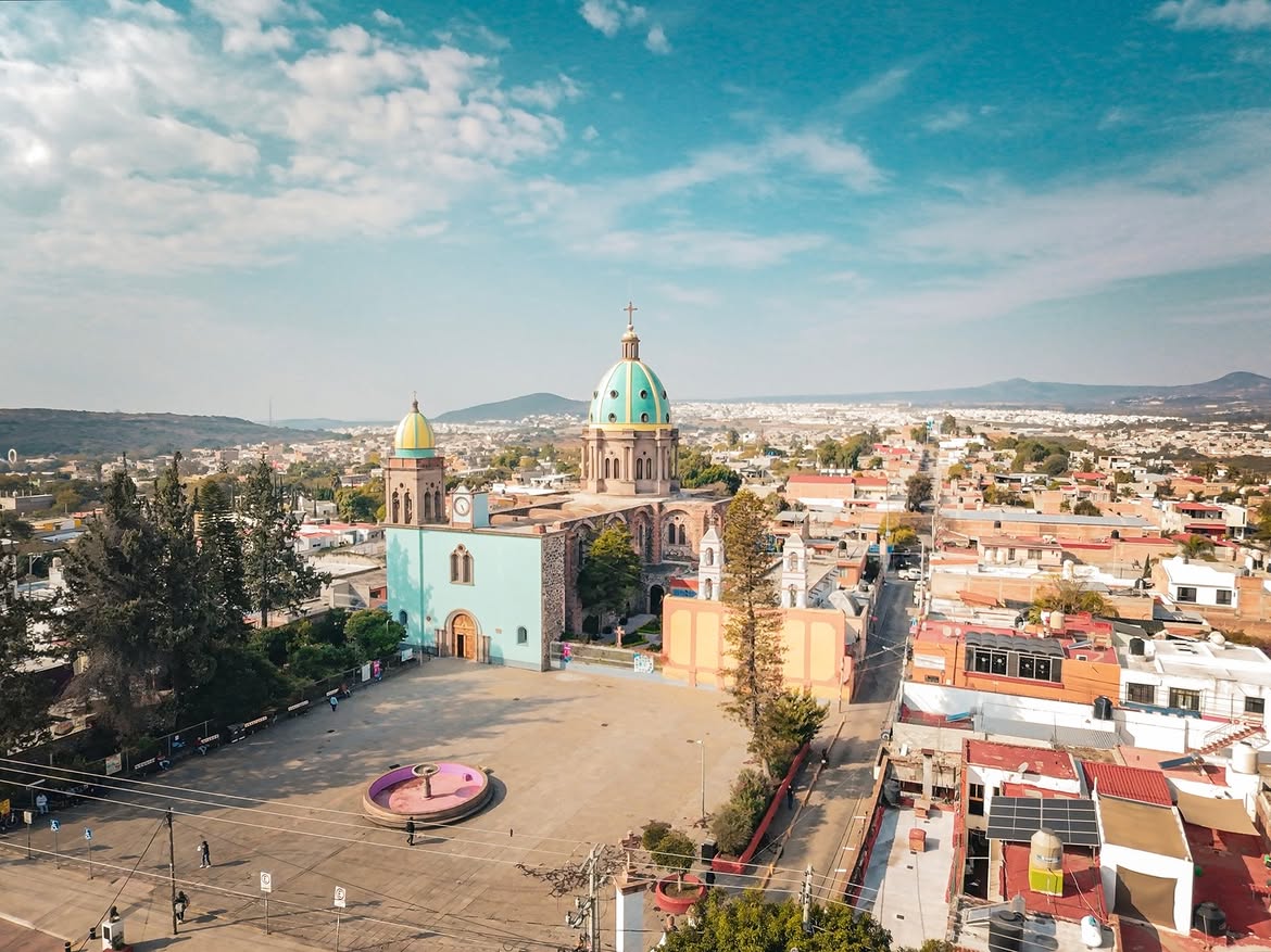 Vista aérea de la delegación de Santa Rosa Jáuregui en Querétaro 