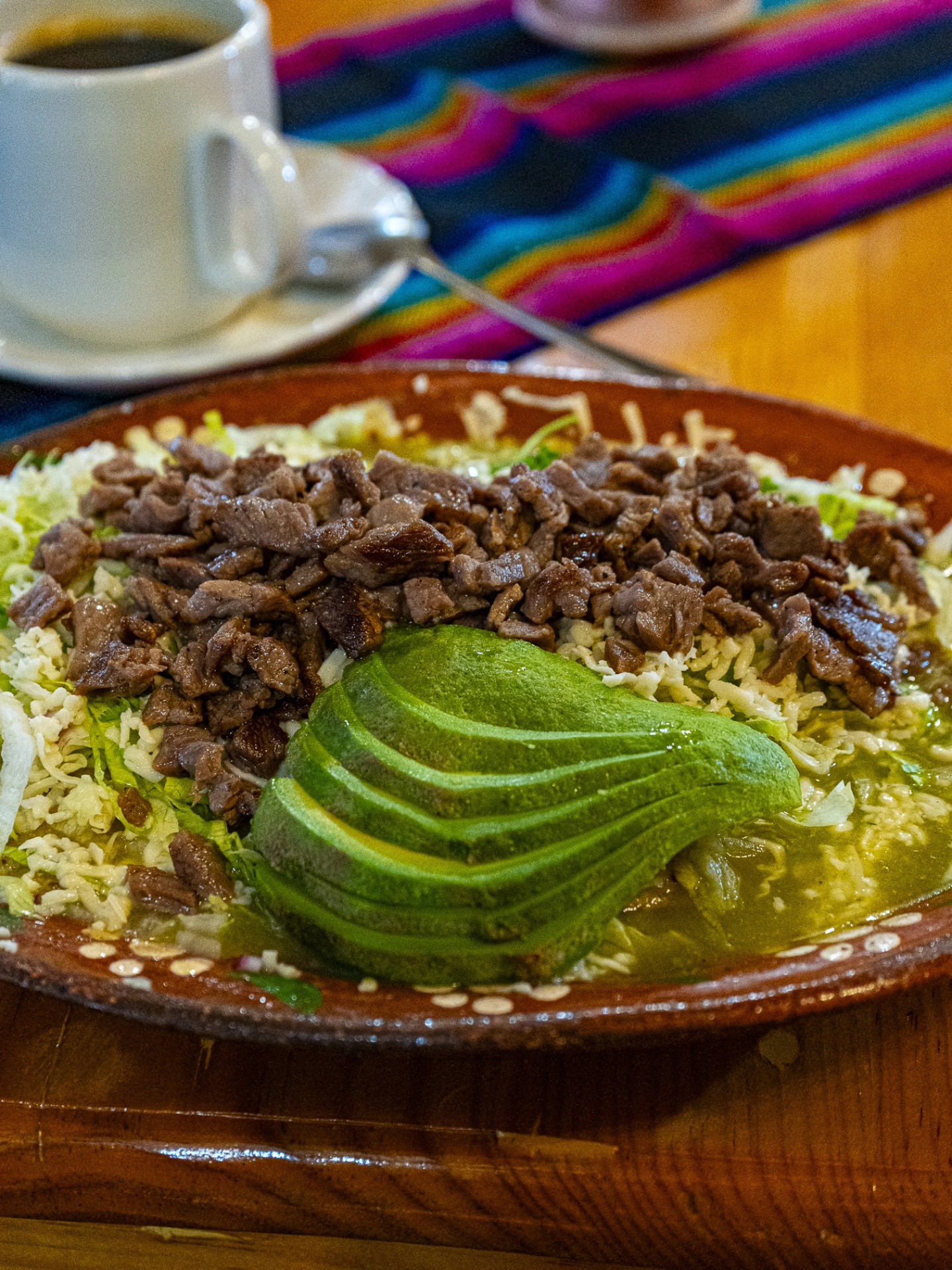 Enchiladas verdes con cecina en Huasca de Ocampo