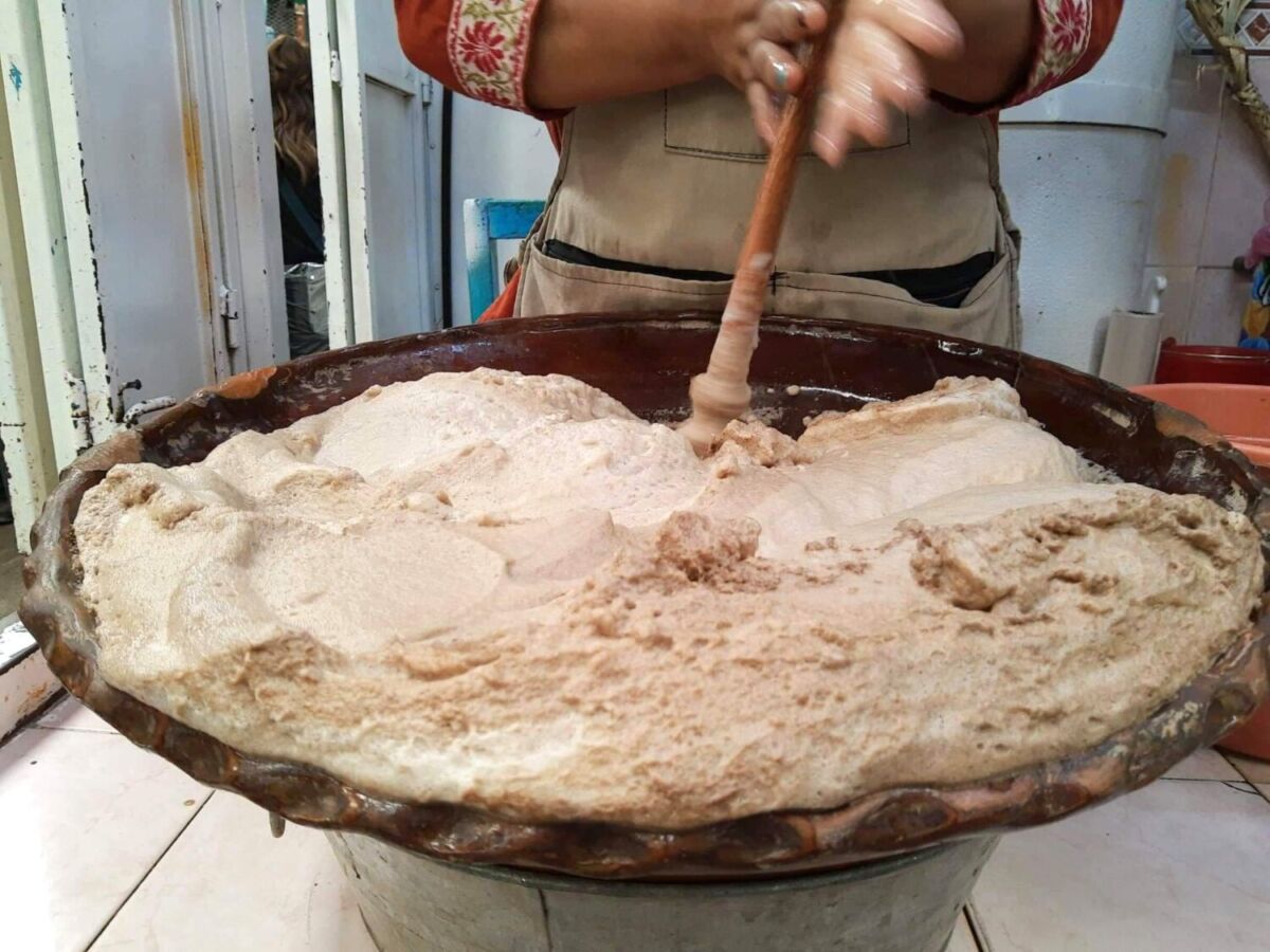 Espuma de cacao en Cholula 