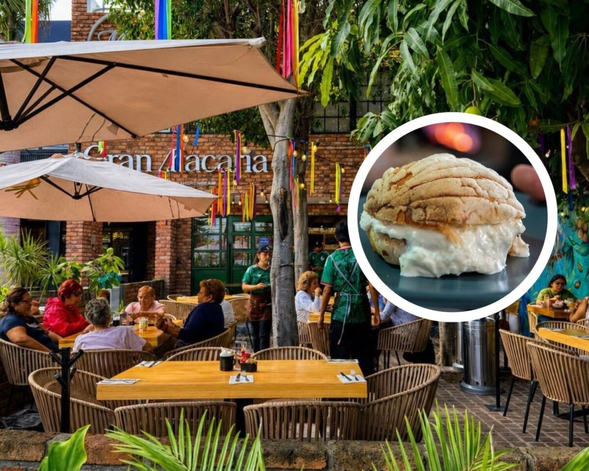 Conchas con nata fresca y antojitos hechos a mano en un jardín cerca de la CDMX