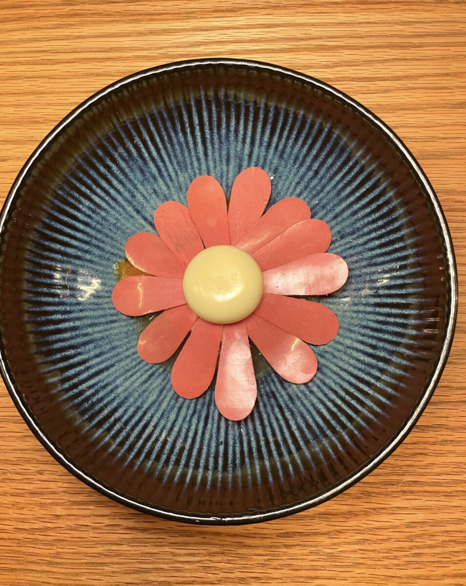 Postre del restaurante Ukai en Tulum