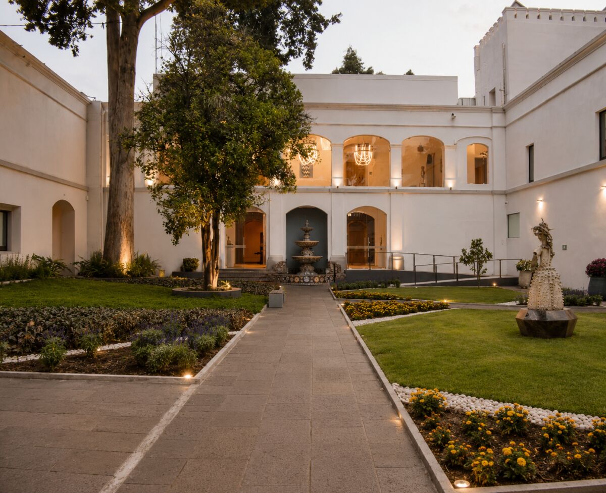 Jardín central del Hotel Wyndham Ex Hacienda de Chautla 