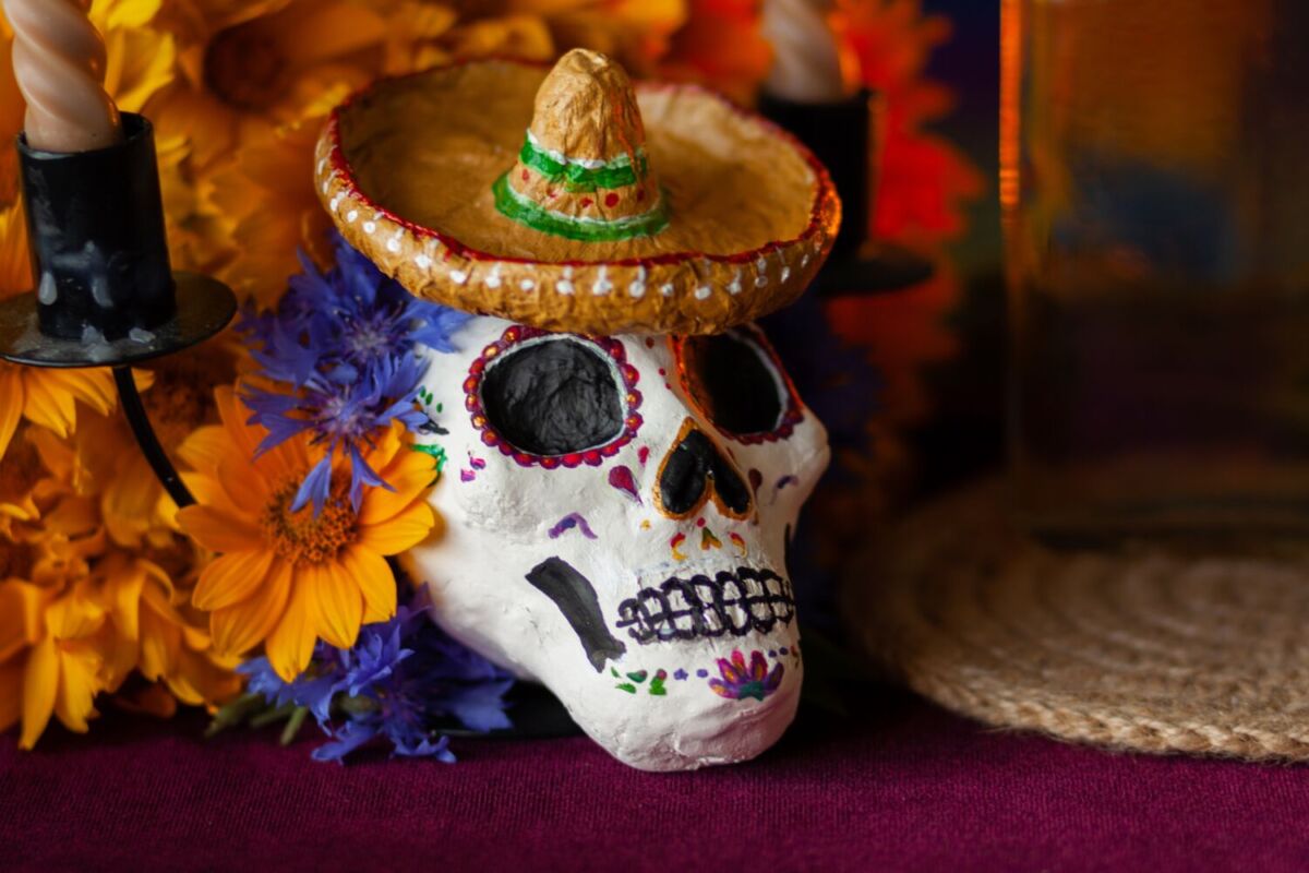Calavera típica mexicana para época de halloween