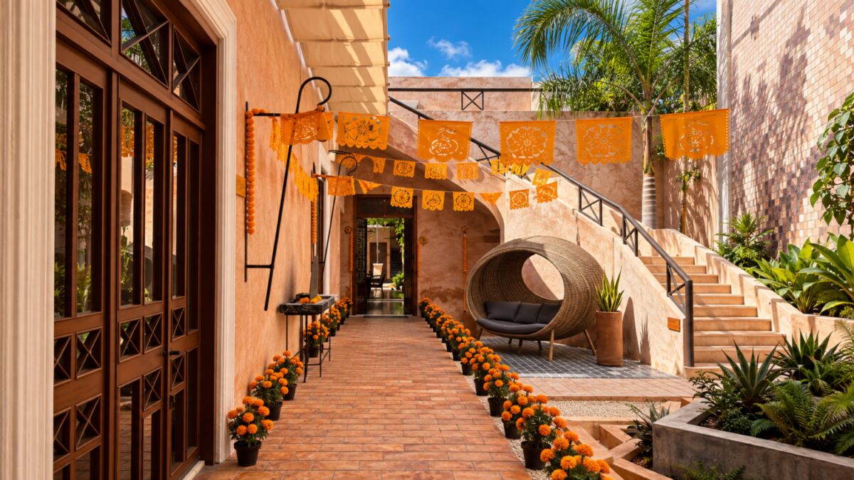 Hotel Cigno Ermita decorado para Hanal Pixán