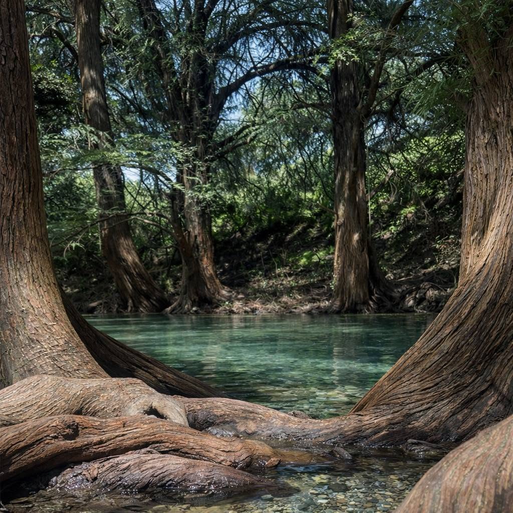 Árboles a la orilla del Río Colorado en Guanjuato 