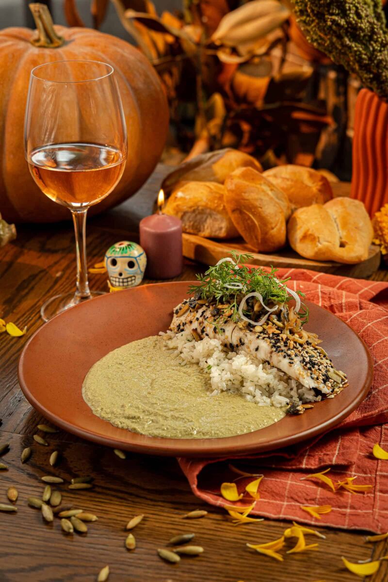 Pescado al Pipián en el menú de otoño Taggers 