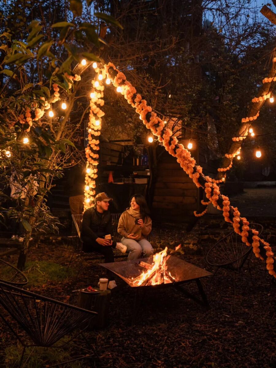 Decoración de otoño en el restaurante Selva Negra Ajusco